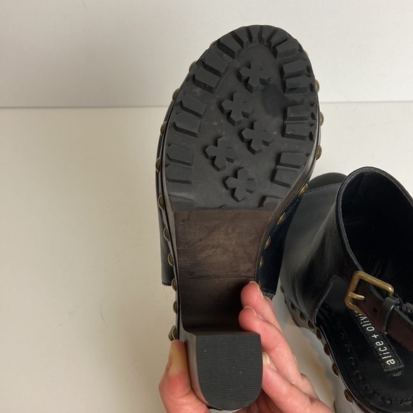 ALICE + OLIVIA 'Sharon' Leather Platform Clogs Size EU 36 (US 6) - Picture 10 of 16